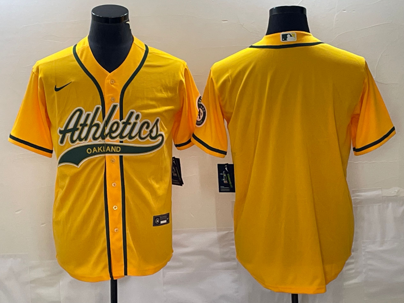 Men's Oakland Athletics Gold Blank Jersey Joint Edition Men's Oakland Athletics Gold Blank Jersey Joint Edition